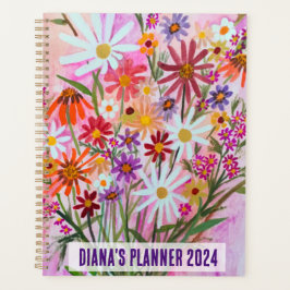 Agenda Daisy Bouquet Flowers florece PERSONALIZADO rosa f