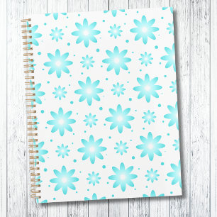 Agenda Daisy delicado blanco y turquesa, patrón de puntos