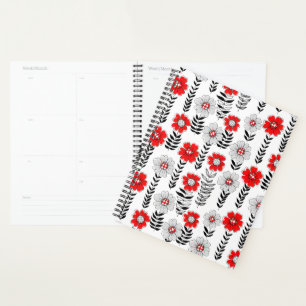 Agenda Daisy doodles en rojo y negro