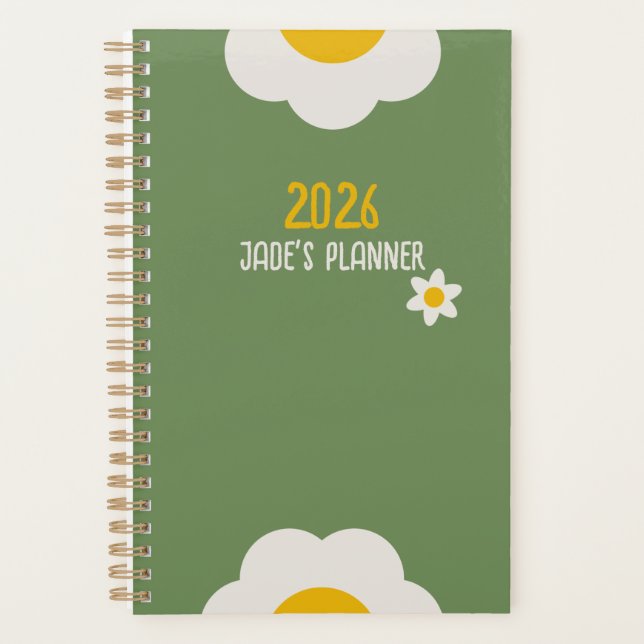Agenda DAISY GREEN - 2026 Floral Planner (Anverso)