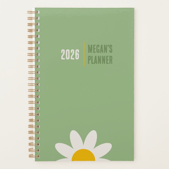 Agenda DAISY GREEN - 2026 Floral Planner (Anverso)