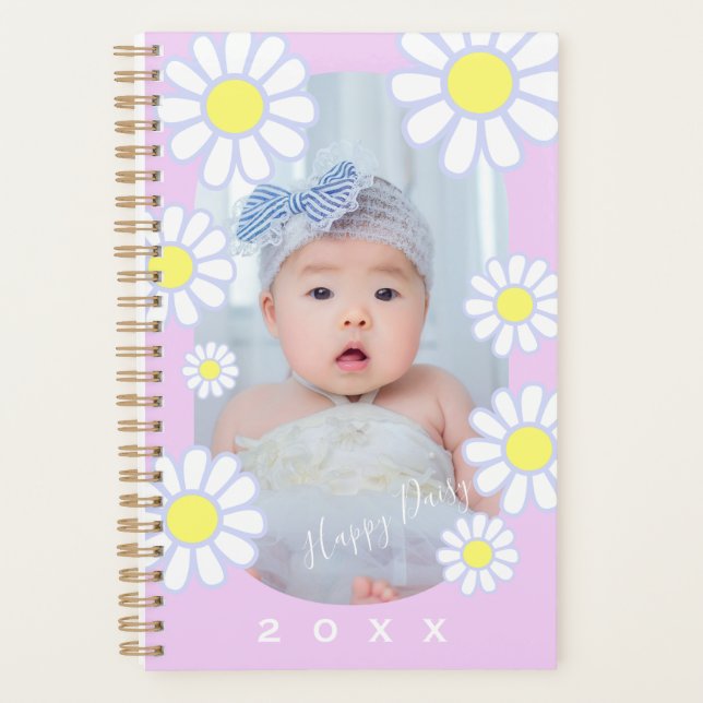 Agenda Daisy Simple Pastel Rosa Bebé (Anverso)