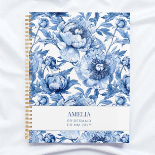 Agenda Dama de honor personalizada con flores de chinoise