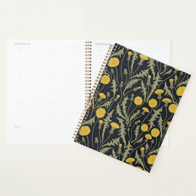 Agenda Dandelions, verde, amarillo y negro (Demostración)