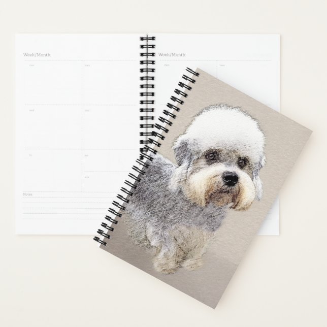 Agenda Dandie Dinmont Terrier Pintura Original De Perro (Demostración)