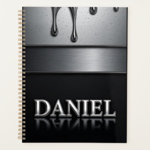 Agenda Daniel Nombre con Metal Líquido que Gotea