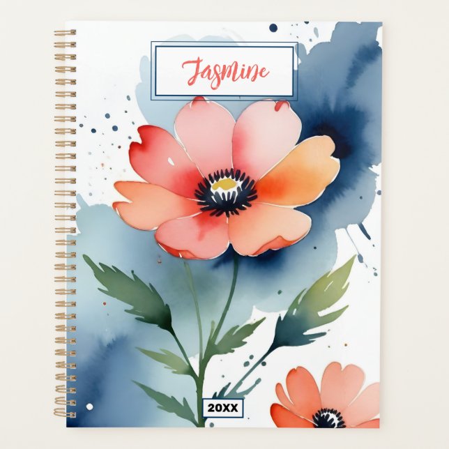 Agenda Danza de amapolas acuarela (Anverso)