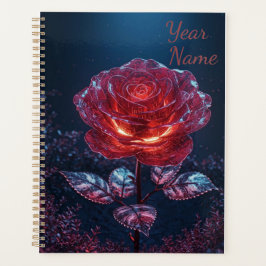 Agenda Dark Red Rose Planner