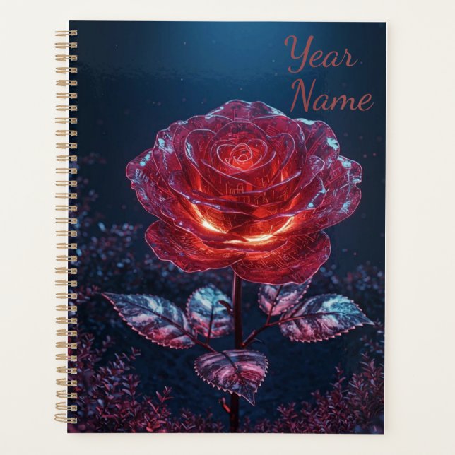 Agenda Dark Red Rose Planner (Anverso)