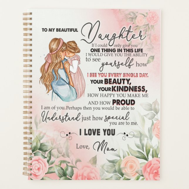 Agenda Daughter Gift | Carta A Mi Hija De Mamá (Anverso)