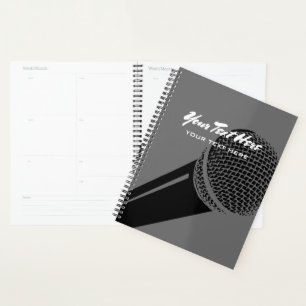 Agenda de planificación de podcast con diseño de l