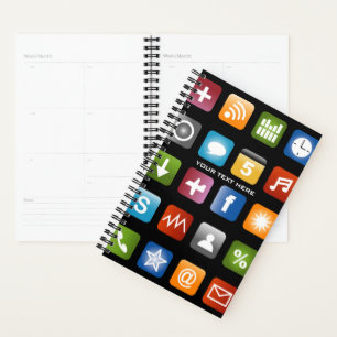 agenda de planificadores personalizados con iconos