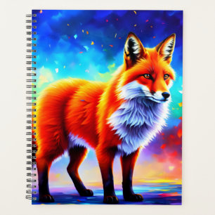 Agenda Decoración adorable de Fox, arte de animales rojos