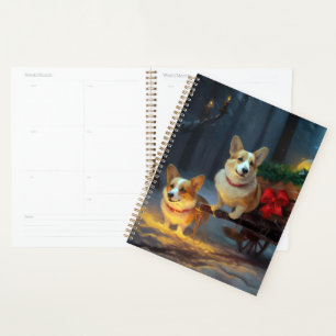 Agenda Decoración de los Navidades Corgi Snowy Sleigh