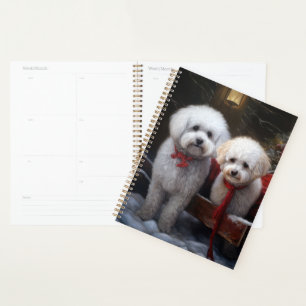 Agenda Decoración de los Navidades de Bichon Frise Snowy