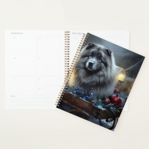 Agenda Decoración de los Navidades Keeshond Snowy Sleigh