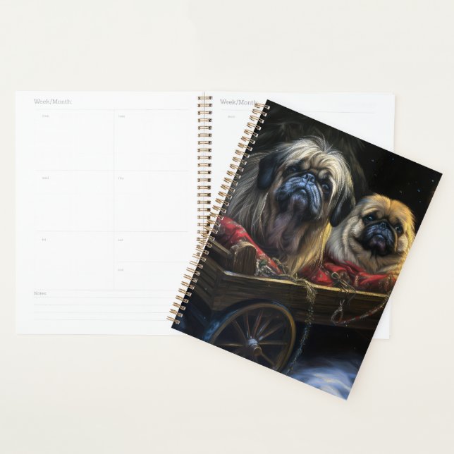 Agenda Decoración de los Navidades Pekingeses Snowy Sleig (Demostración)