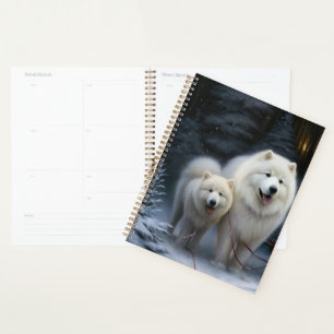 Agenda Decoración de Navidad de Trineo Nevado Samoyedo