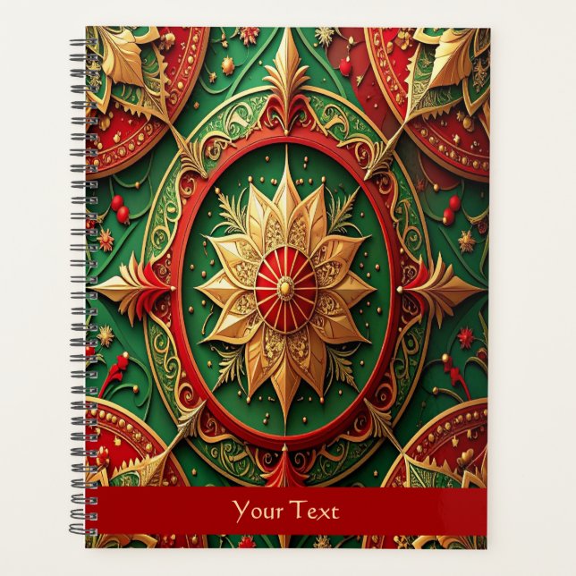 Agenda Decoración Navideña Verde Rojo (Anverso)