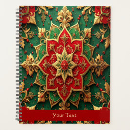 Agenda Decoración Navideña Verde Rojo
