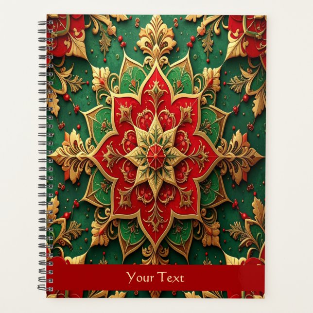 Agenda Decoración Navideña Verde Rojo (Anverso)
