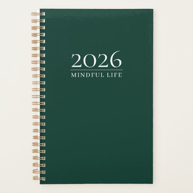 Agenda Deep Emerald 2026 Planner | Custom Title & Initial (Anverso)