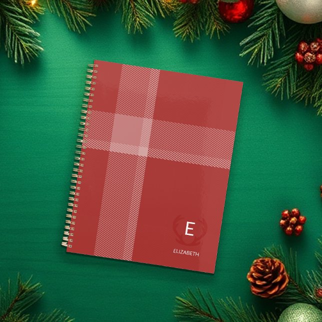 Agenda Deer Antlers Rústico Tartán Borgoña Rojo (Subido por el creador)