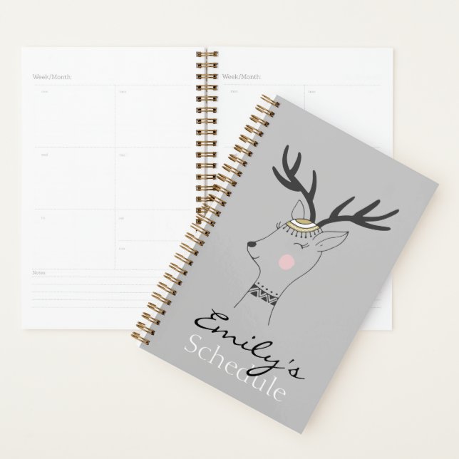Agenda Deer escandinavo caprichoso personalizado (Demostración)