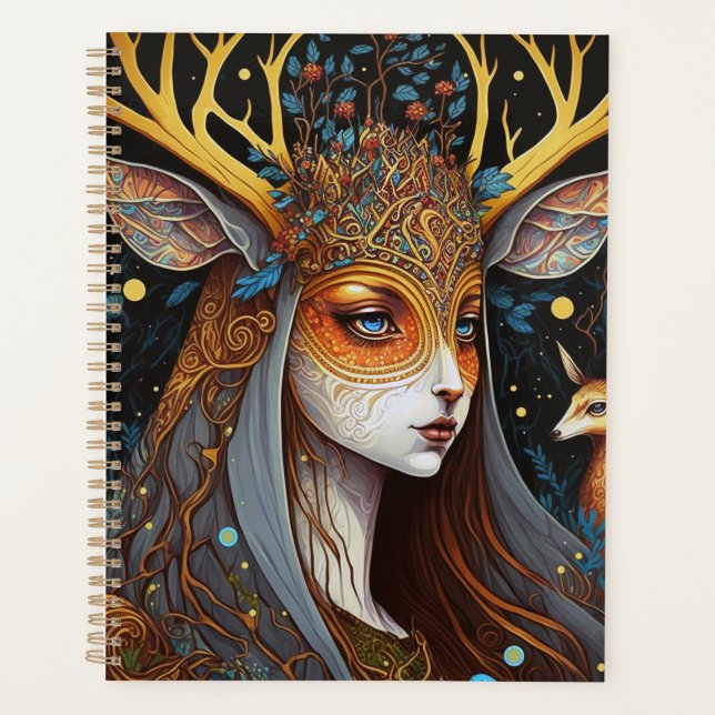 Agenda Deer Lady Fantasy Art (Anverso)