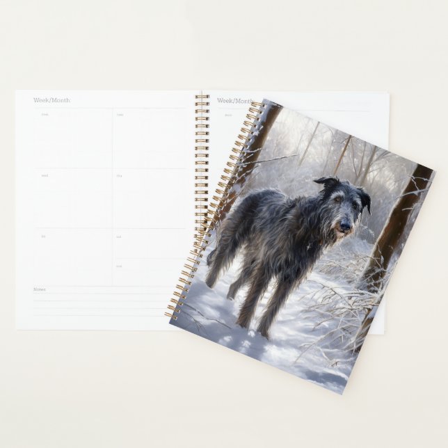 Agenda Deerhound escocés deja que nieve Navidades (Demostración)