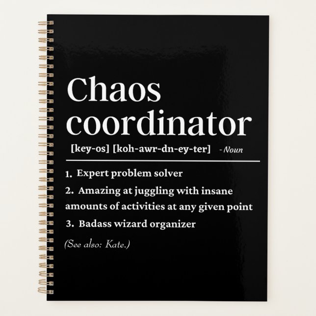 Agenda Definición de coordinador de caos personalizado (Anverso)