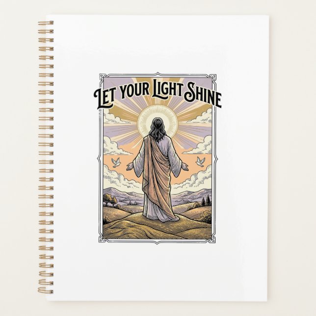 Agenda Deja que tu luz brille Fe vintage (Anverso)