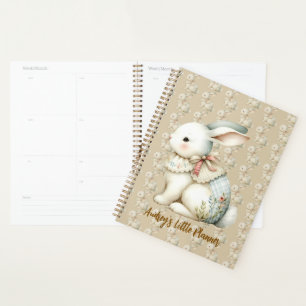 Agenda Delantal con estampado total de encanto de conejit