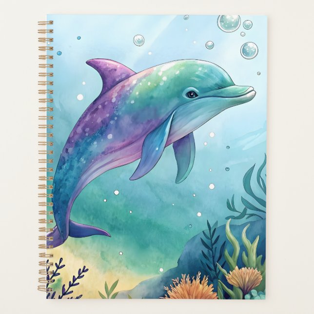 Agenda delfín pintado a la acuarela (Anverso)