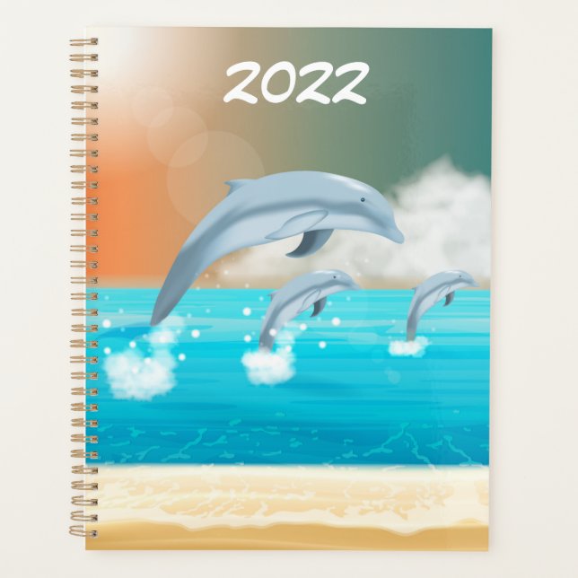 Agenda delfines saltando en el océano    (Anverso)