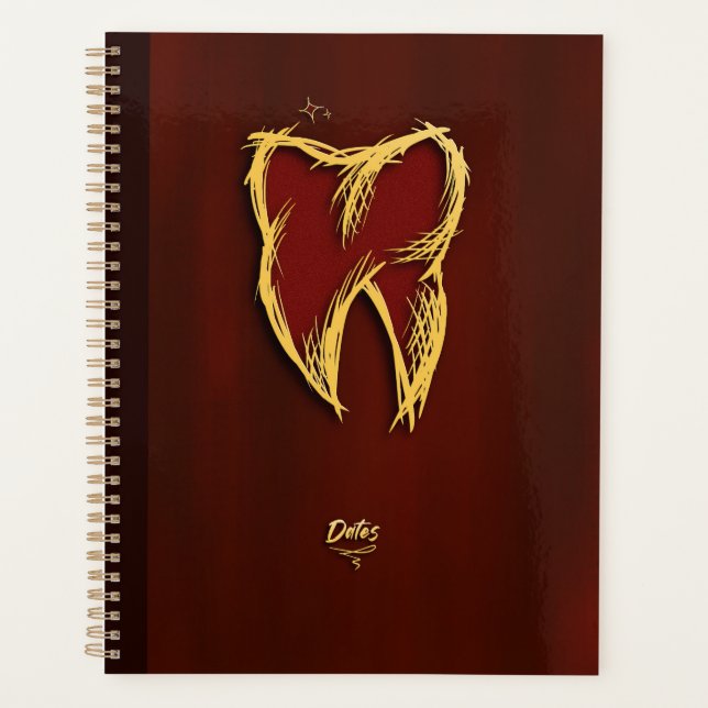 Agenda Dentista Dorado Ayudante Dental Elegante regalo (Anverso)