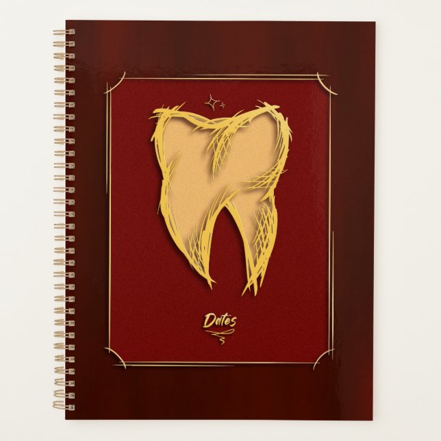 Agenda Dentista Dorado Ayudante Dental Elegante regalo (Anverso)