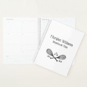 Agenda Deportes Vintage Raquetas de Tenis Cruzadas Pelota