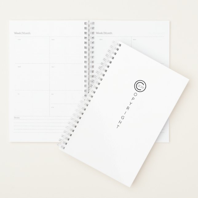 Agenda Derechos de autor Blanco tipográfico moderno (Demostración)