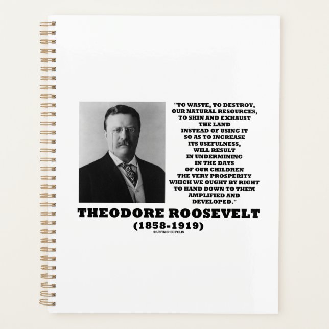 Agenda Desechos de Theodore Roosevelt Destruyen Recursos  (Anverso)