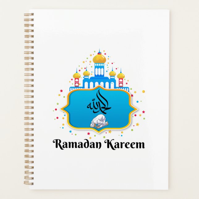 Agenda Deseos de Ramadan con elegante caligrafía árabe (Anverso)