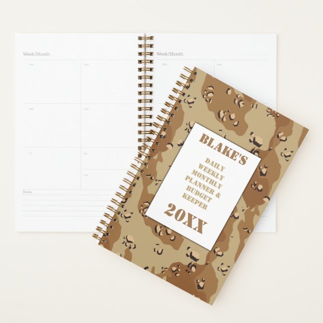 Agenda Desert Choco Chip Camouflage Daily Budget (Demostración)