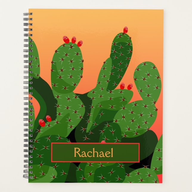 Agenda Desert Pricky Pear Cactus Sunset Personalizado (Anverso)