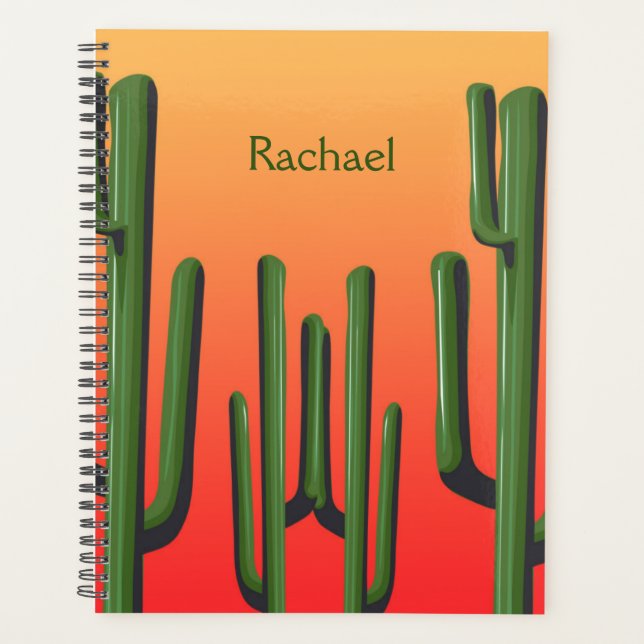 Agenda Desert Saguaro Cactus Sunset Personalizado (Anverso)