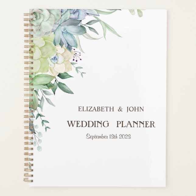 Agenda Desierto de acuarela Suculentos puntos (Anverso)