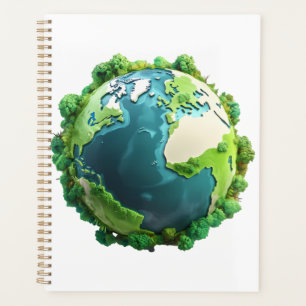 Agenda Día de la Tierra - Tierra verde y azul con árboles