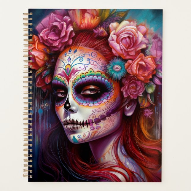 Agenda Día De Los Muertos En El Chica De La Calavera Del  (Anverso)