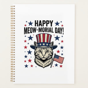 Agenda Día del Gato Patriótico Meow-Morial Vintage Diseño