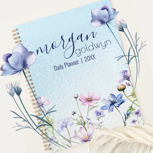 Agenda Día personalizado del nombre del borde floral de b