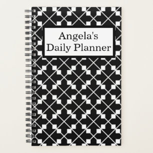 Agenda Diagonal "Daily Planner" Resumen negro y blanco